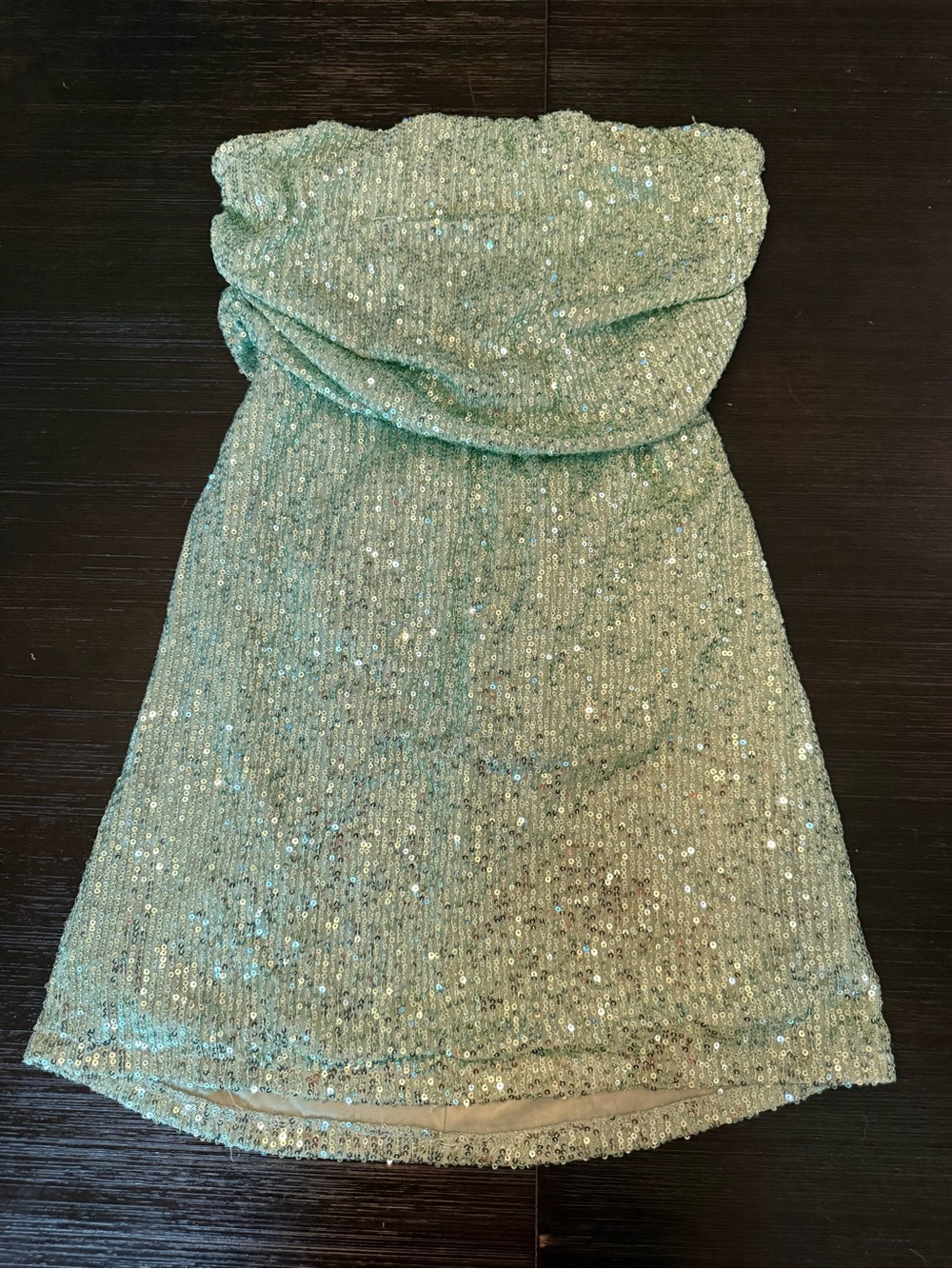 Lucy in the Sky Mint Green Sequin Strapless Dress